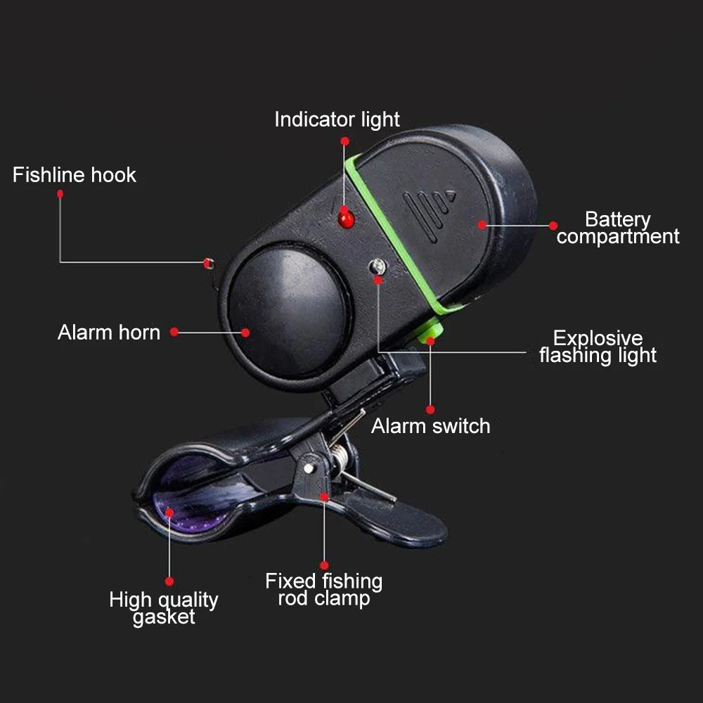 ALARMA PESCA ELÉCTRICA INDICADORA CON SONIDO Y LUZ LED